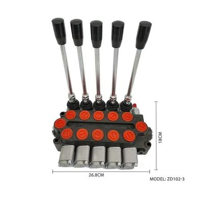 ZD102-5 Oil Sectional Hydraulic Control Valves / 5 Spool Hydraulic Valve